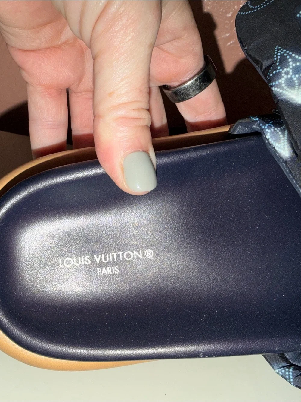 Louis Vuitton Pool Pillow Comfort Mule in navy blue
